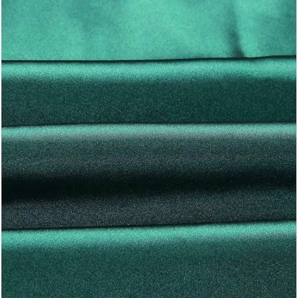 Petal & Pup Emerald Satin Asymmetrical Slip Dress - Picture 8 of 8